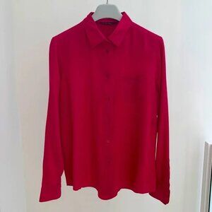 Red silk top blouse
